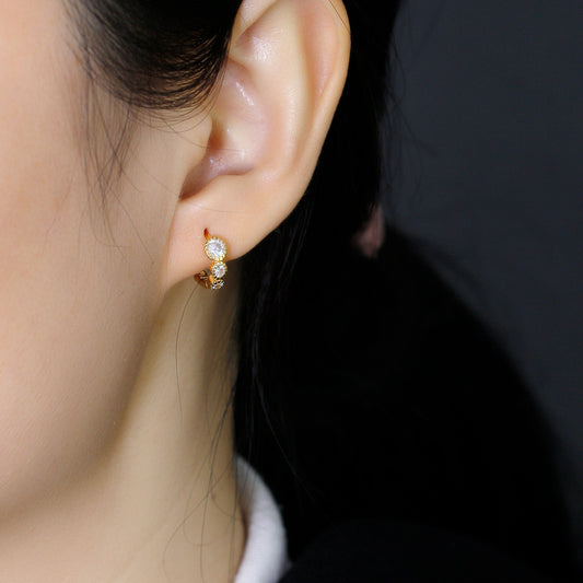 Mini Gleam Huggies | Earrings | Rhodium & S925 Silver โ Lunari Jewellery