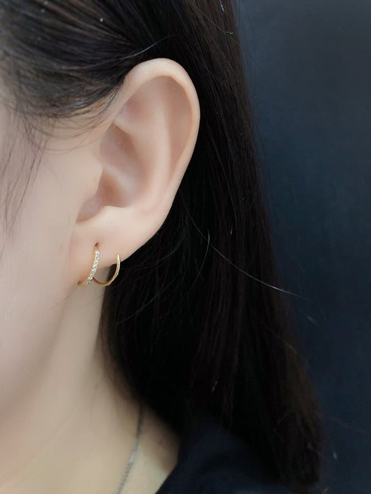 Lunelle Open Huggies | Earrings | Rhodium & S925 Silver โ Lunari Jewellery