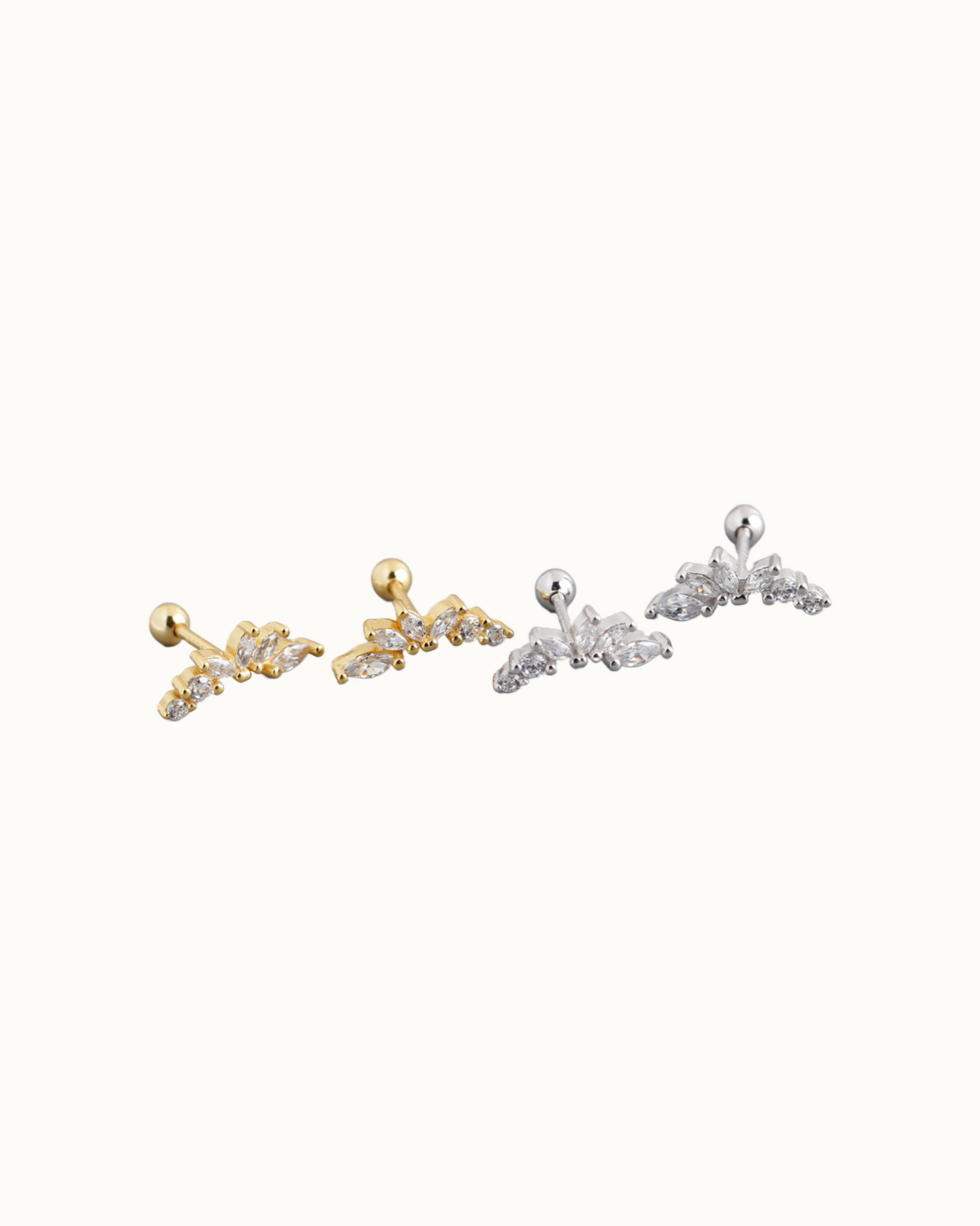 Crescent Leaf Studs