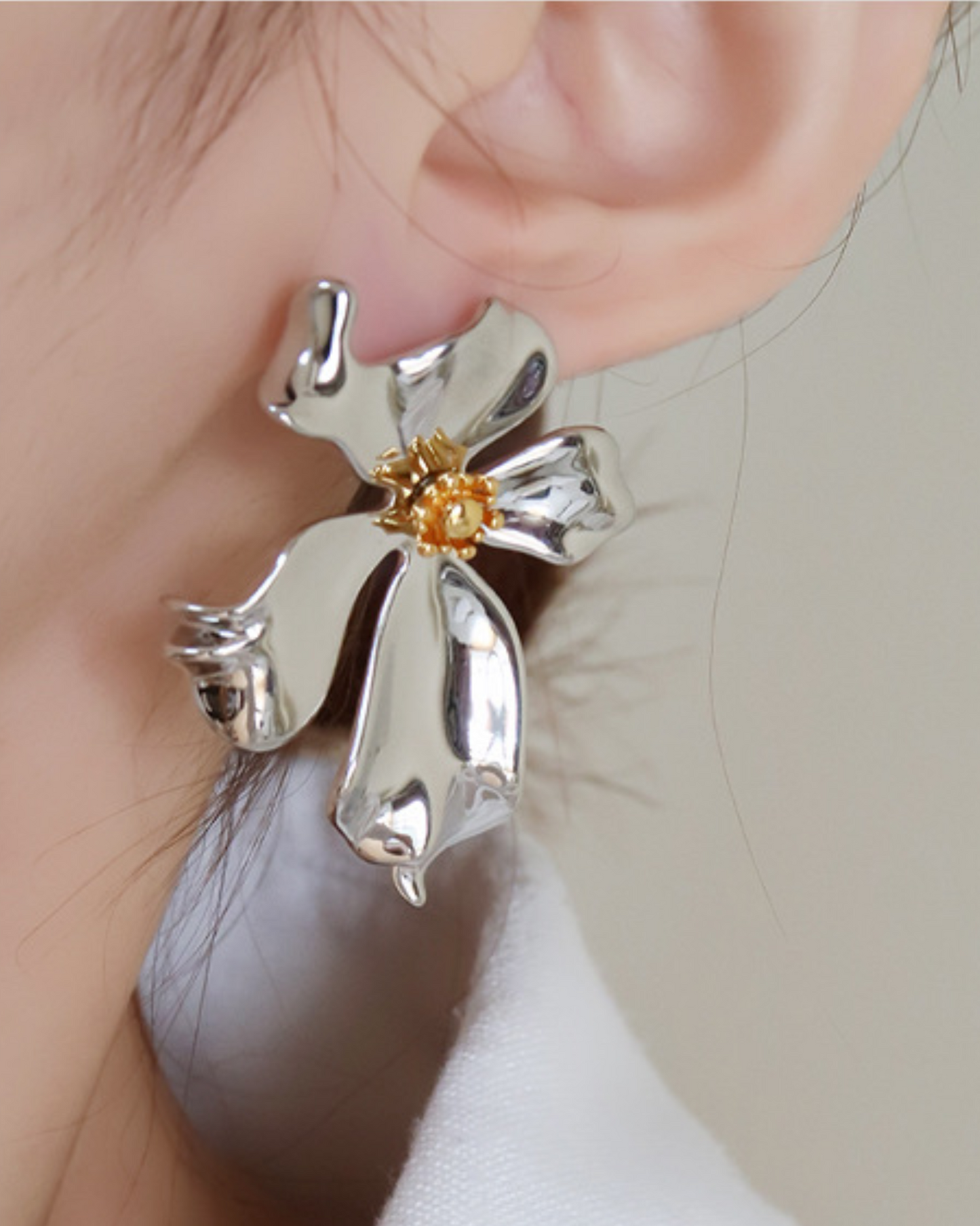 Viola Sculptural Earrings | Earrings | Rhodium & S925 Silver – Lunari Jewellery