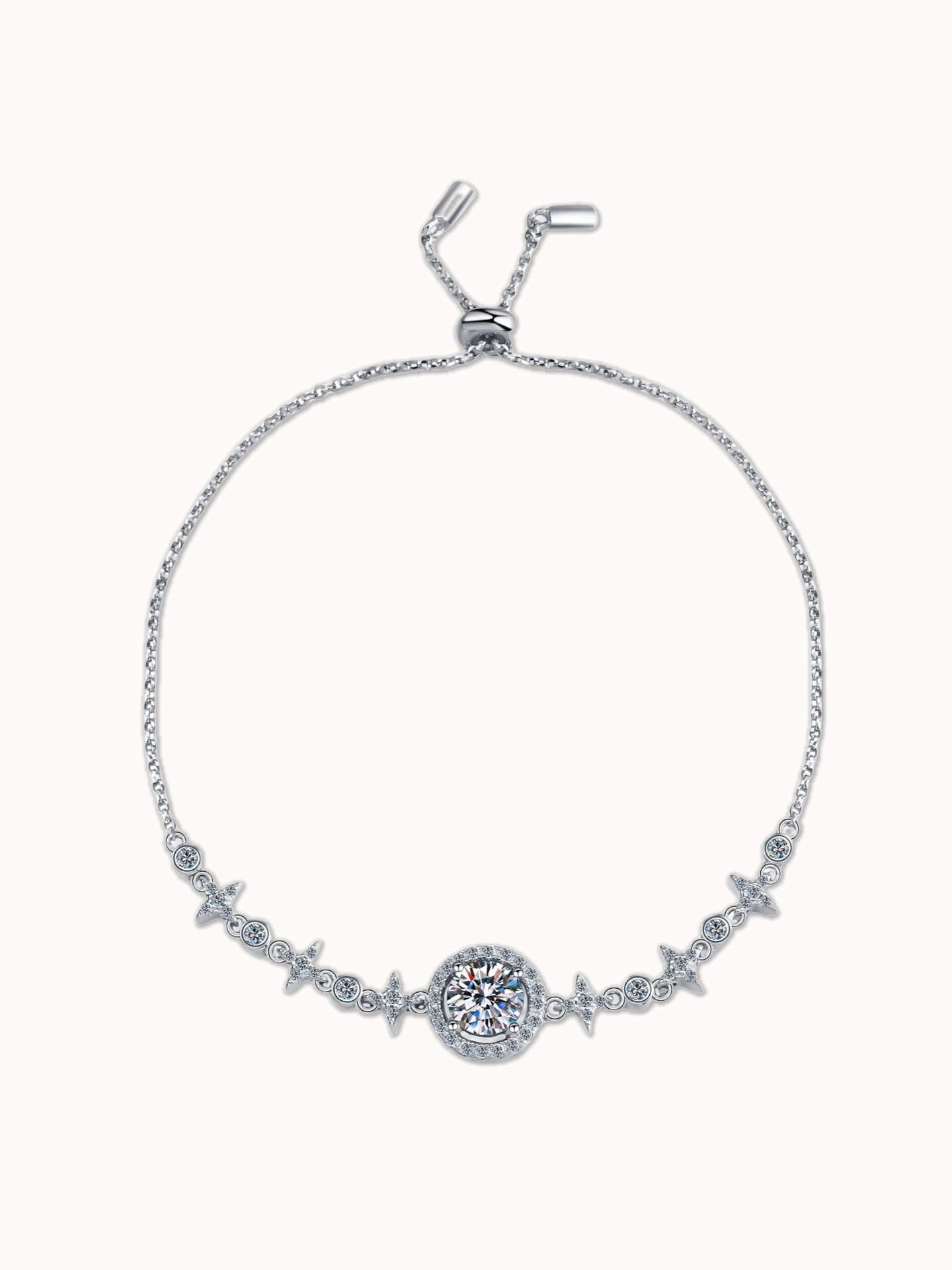 Moissanite Stellar Halo Bracelet