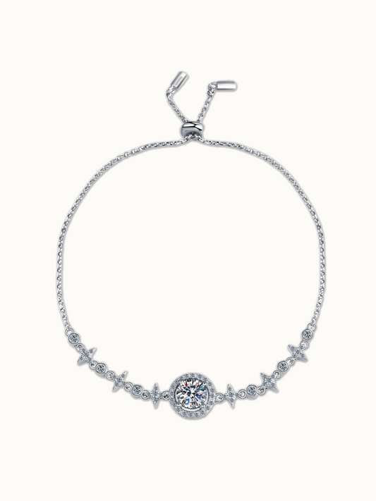 Moissanite Stellar Halo Bracelet | Bracelet | Moissanite & 18k Gold – Lunari Jewellery