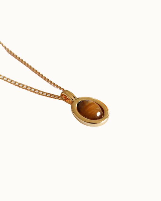 Golden Tigerโs Eye Necklace | Necklace | 18k Gold Plated โ Lunari Jewellery