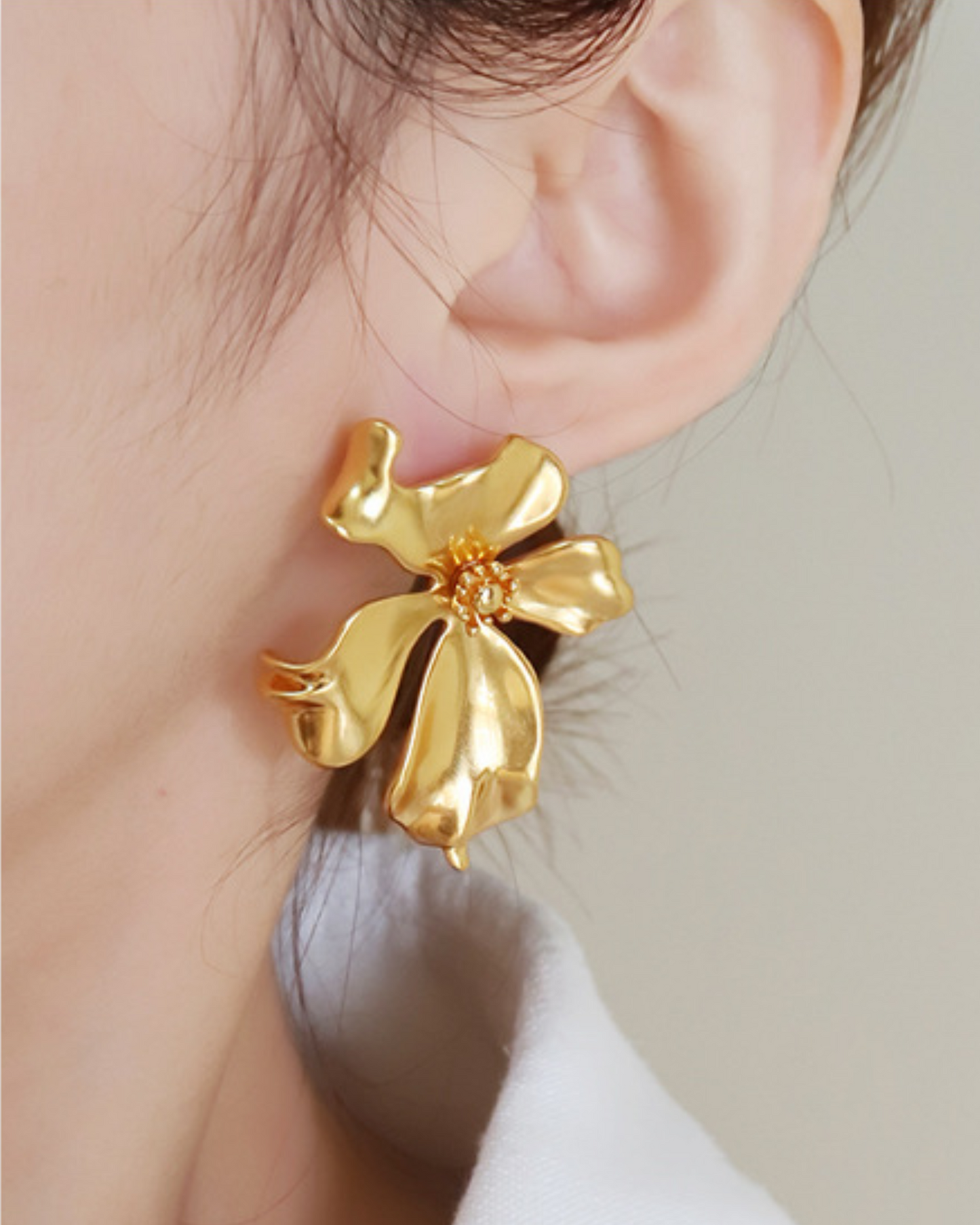 Viola Sculptural Earrings | Earrings | Rhodium & S925 Silver – Lunari Jewellery