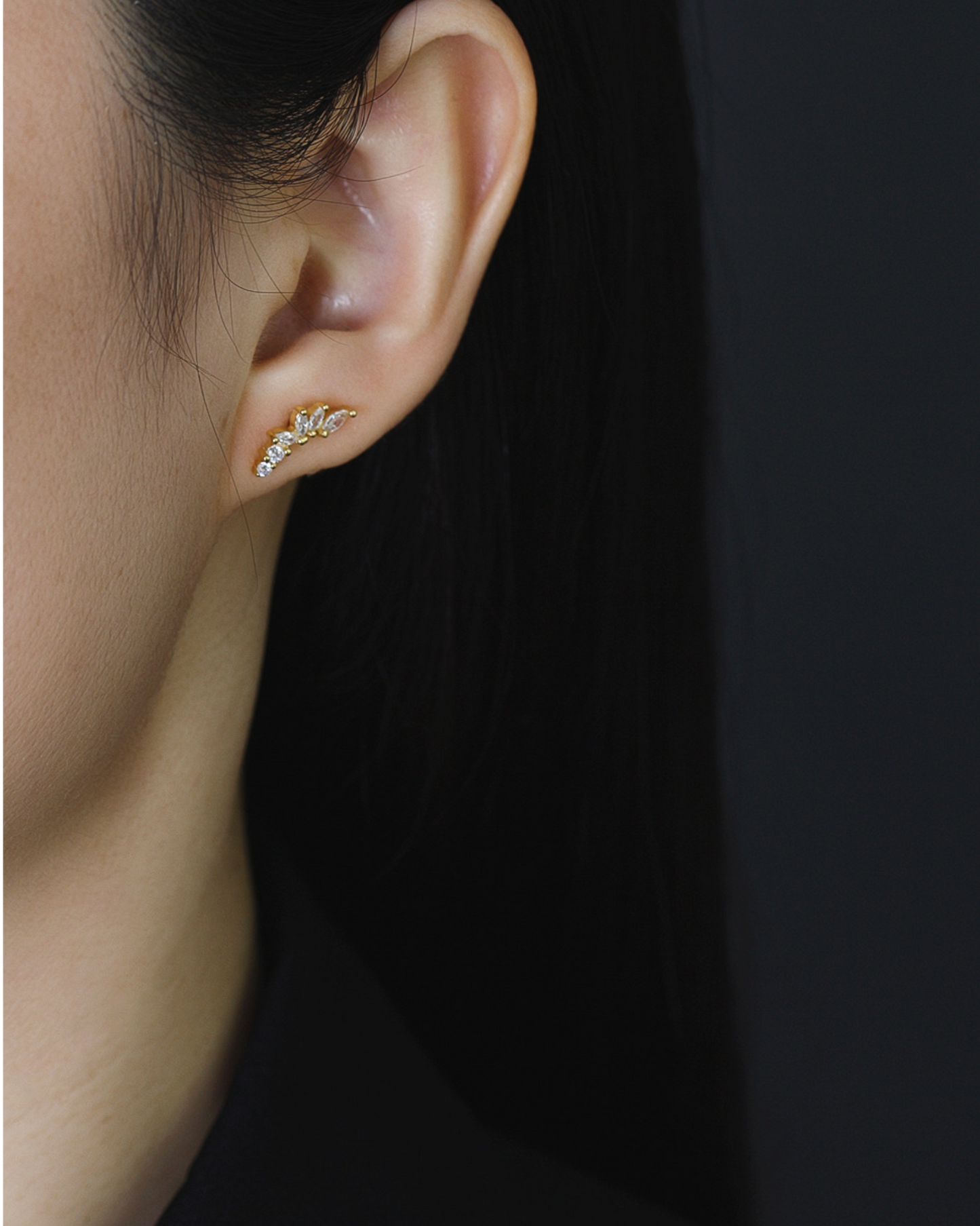 Crescent Leaf Studs