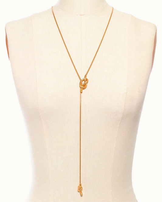 Lasso Long Necklace | Necklace | 18k Gold Plated – Lunari Jewellery