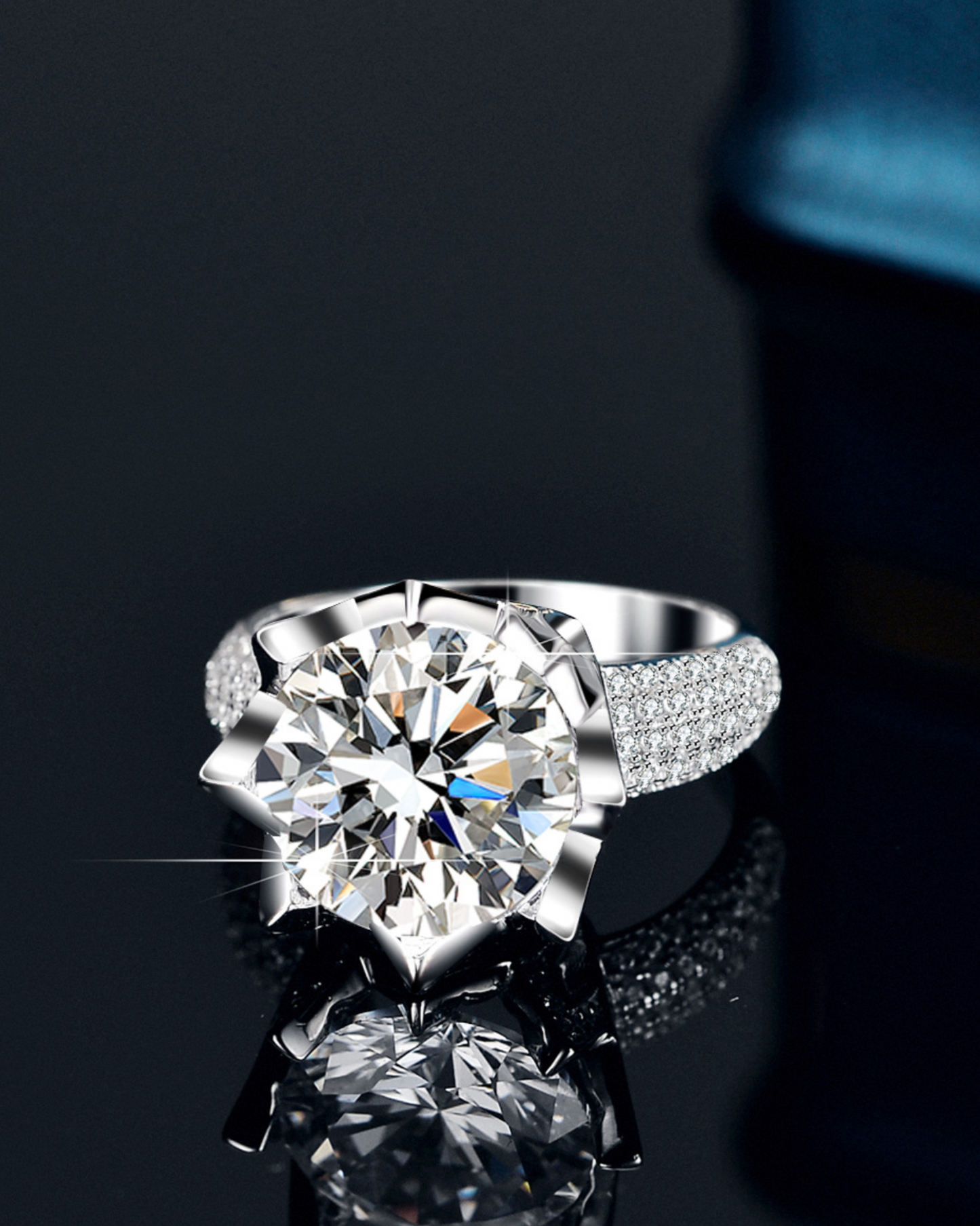 Moissanite Aurora Crown Ring