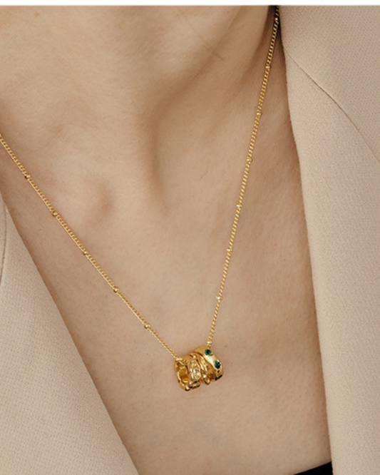 Emerald Glint Necklace | Necklace | 18k Gold Plated โ Lunari Jewellery