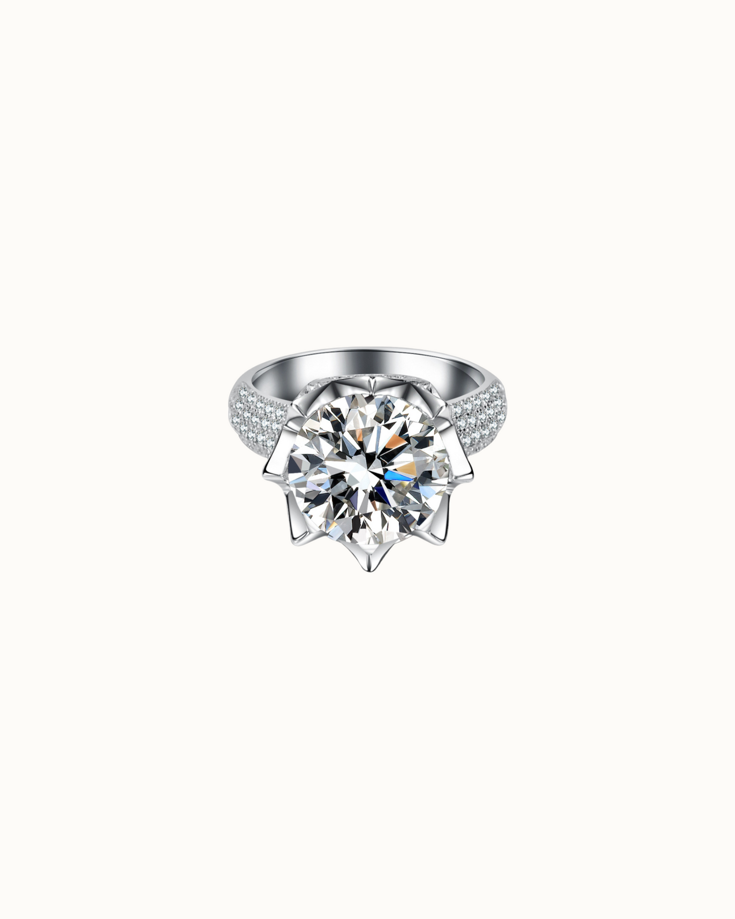 Moissanite Aurora Crown Ring
