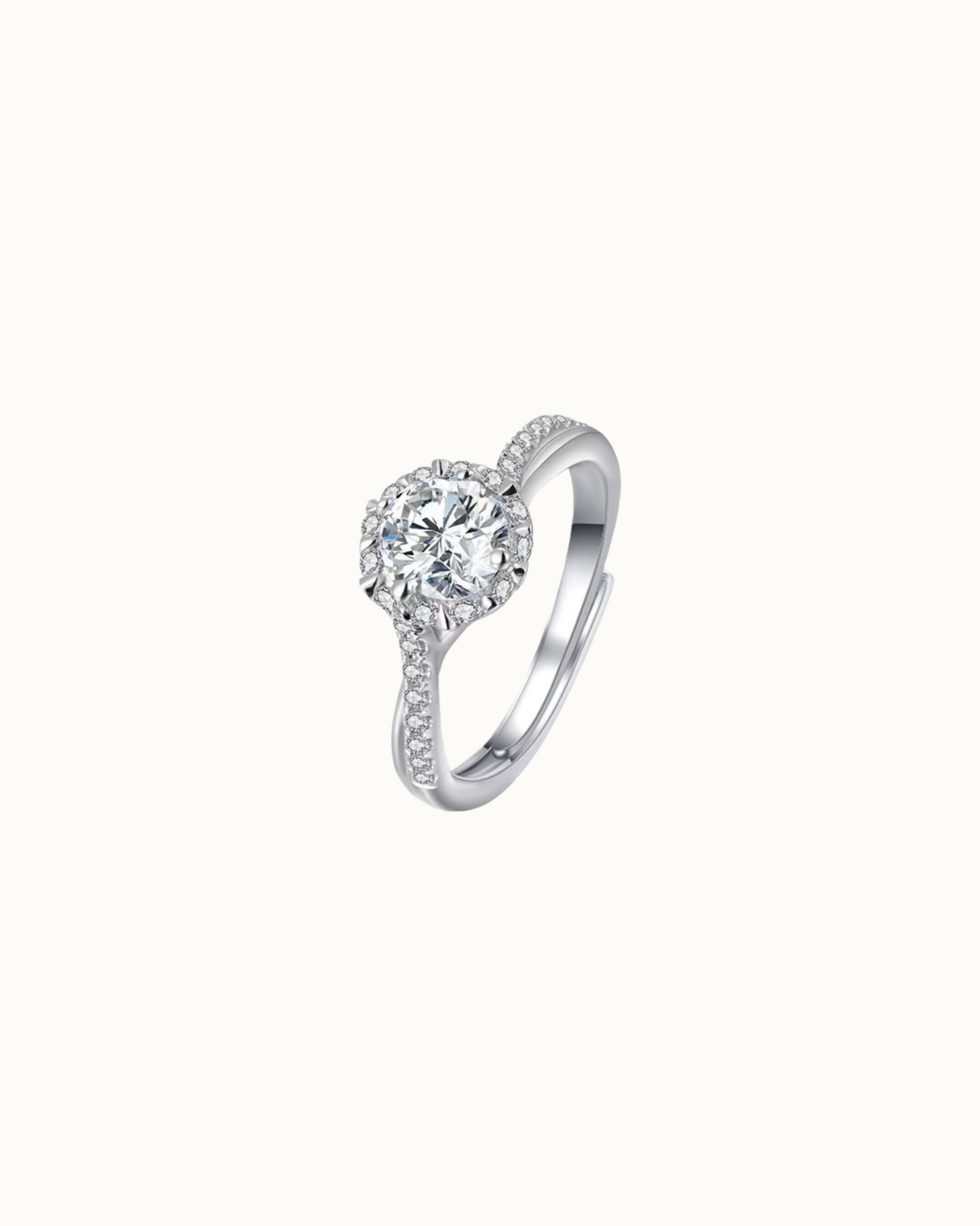 Moissanite Lumière Halo Ring