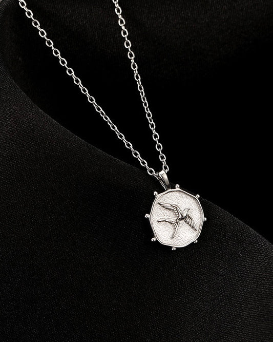 Swallow Emblem Necklace | Necklace | Rhodium & S925 Silver โ Lunari Jewellery
