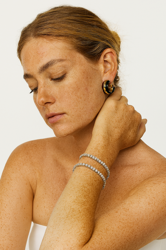 Luma Enamel Hoops | Earrings | 18k Gold Plated โ Lunari Jewellery