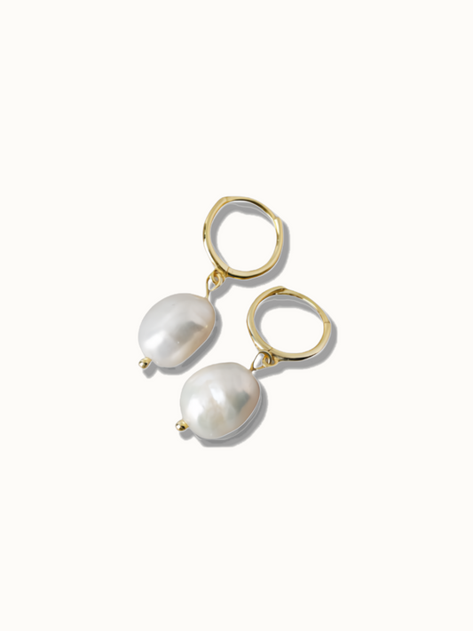 Gold Baroque Pearl Drops | Earrings | Natural Pearl & 18k Gold โ Lunari Jewellery