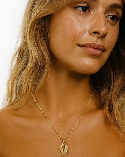 Celestine Wing Pendant | Necklace | 18k Gold Plated โ Lunari Jewellery