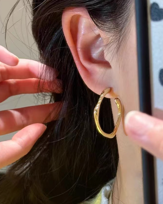 Flux Form Hoops | Earrings | Rhodium & S925 Silver โ Lunari Jewellery