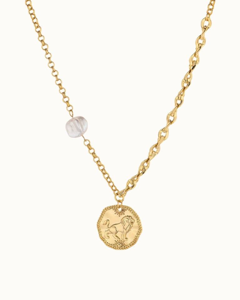 Regal Lion Coin Necklace