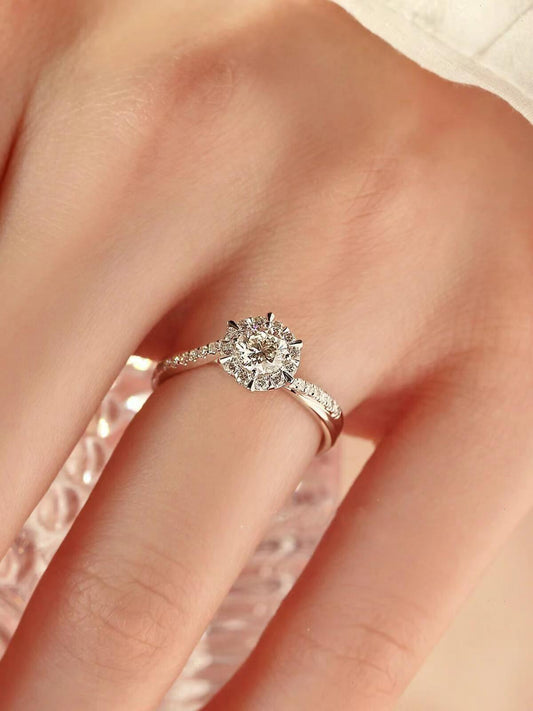 Moissanite Lumière Halo Ring