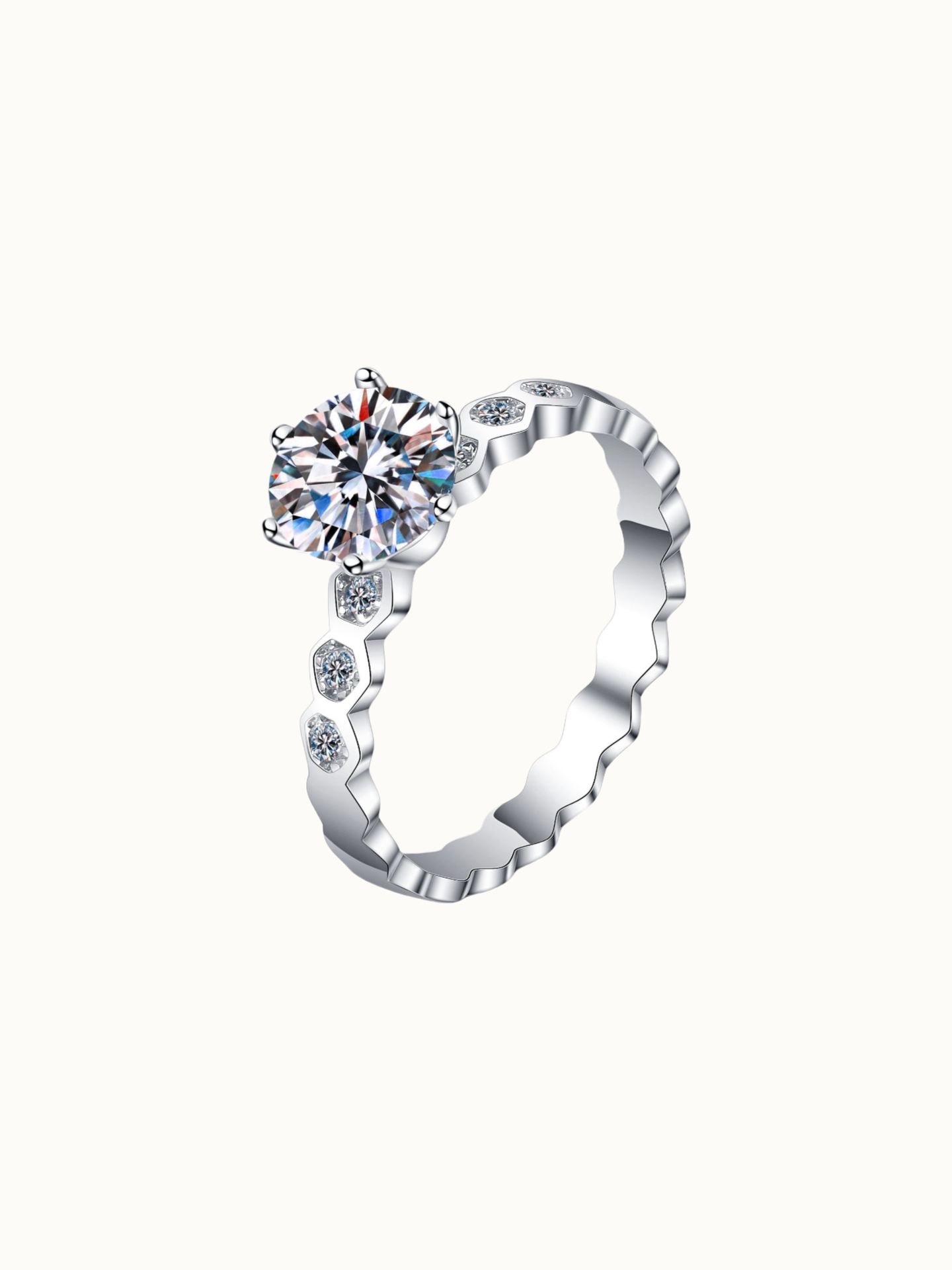 Moissanite Hexa Nova Ring