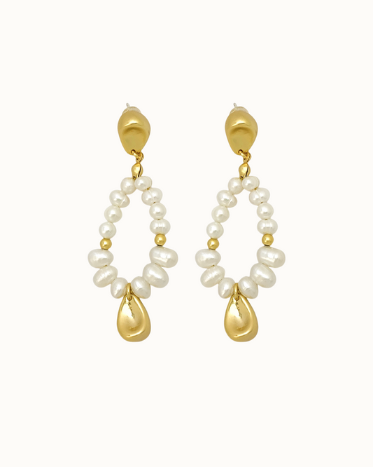 Raya Pearl Drops | Earrings | Natural Pearl & 18k Gold โ Lunari Jewellery